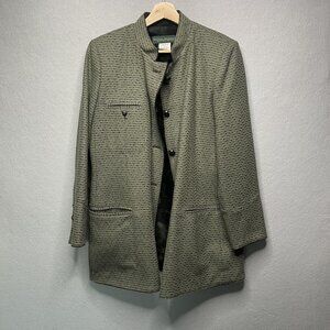 Harvé Benard by Bernard Holtzman Womens Wool Blend Coat 10 Wool Faux Fur Lining